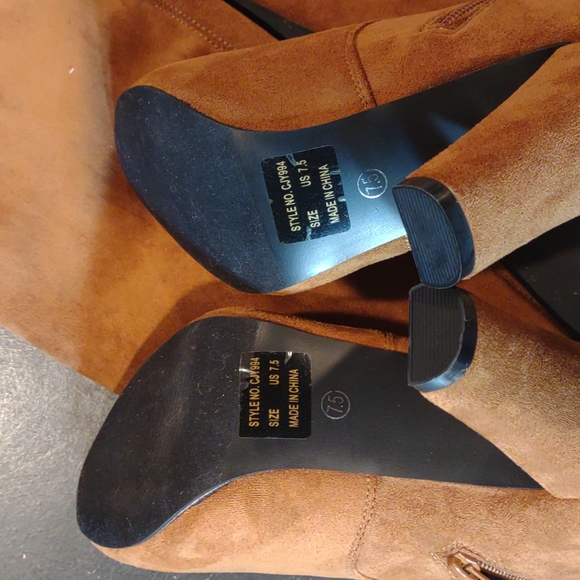 Vepose Women's Suede Fall Boots Over The Knee High Vegan  Side Zipper Size 7.5 - Picture 8 of 11